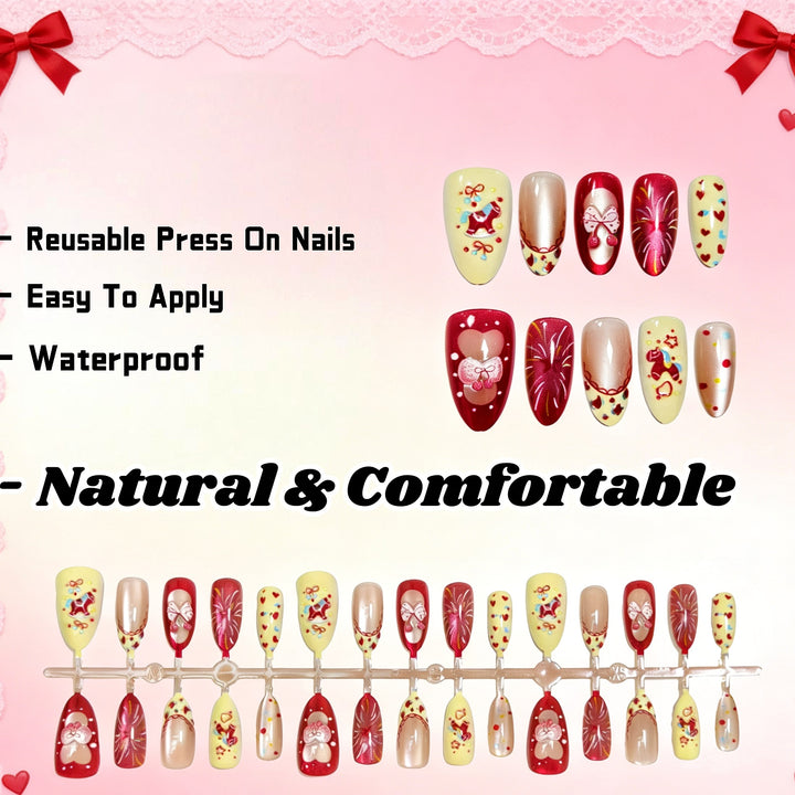 Playful Party-Themed Press-On Nails