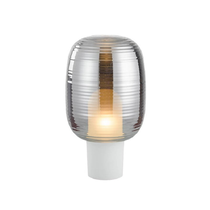 Modern Glass Table Lamp with Textured Shade
