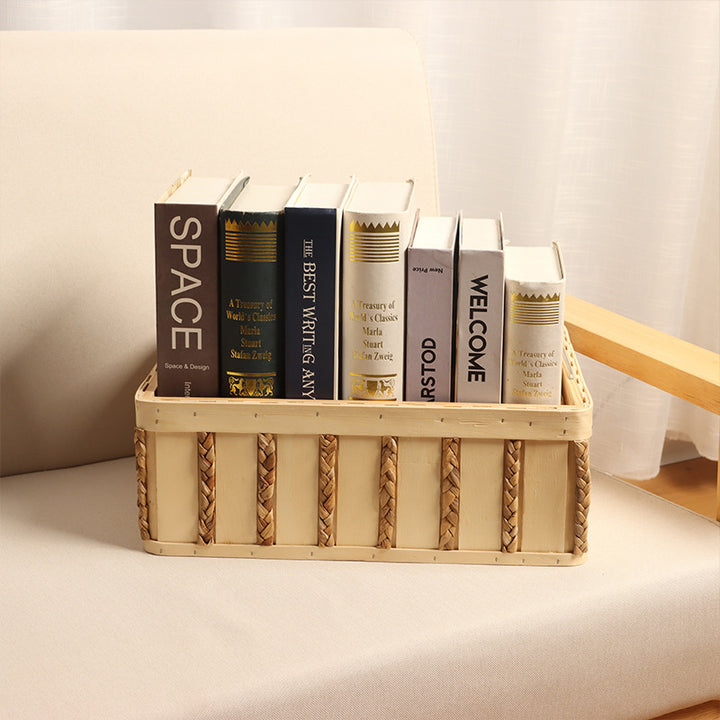 Woven Storage Basket for Books and Home Decor Kalsten
