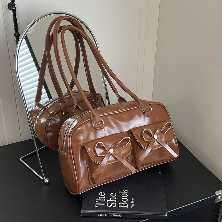 Stylish Multifunctional Handbag with Bow Detail Kalsten