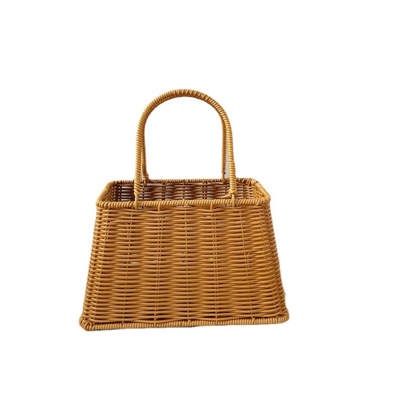 Women elegant braided basket with sturdy double handles Kalsten