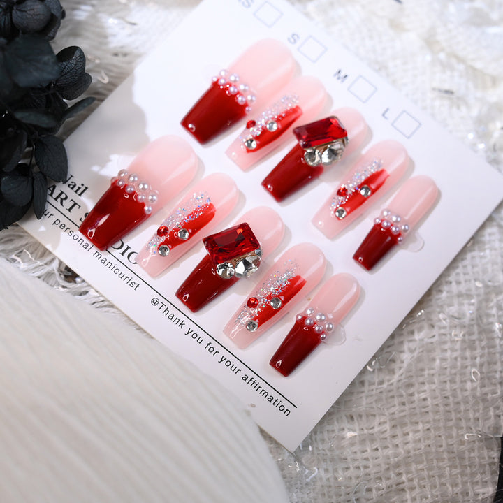 Glamorous Crystal and Gemstone Press-On Nail Set Kalsten