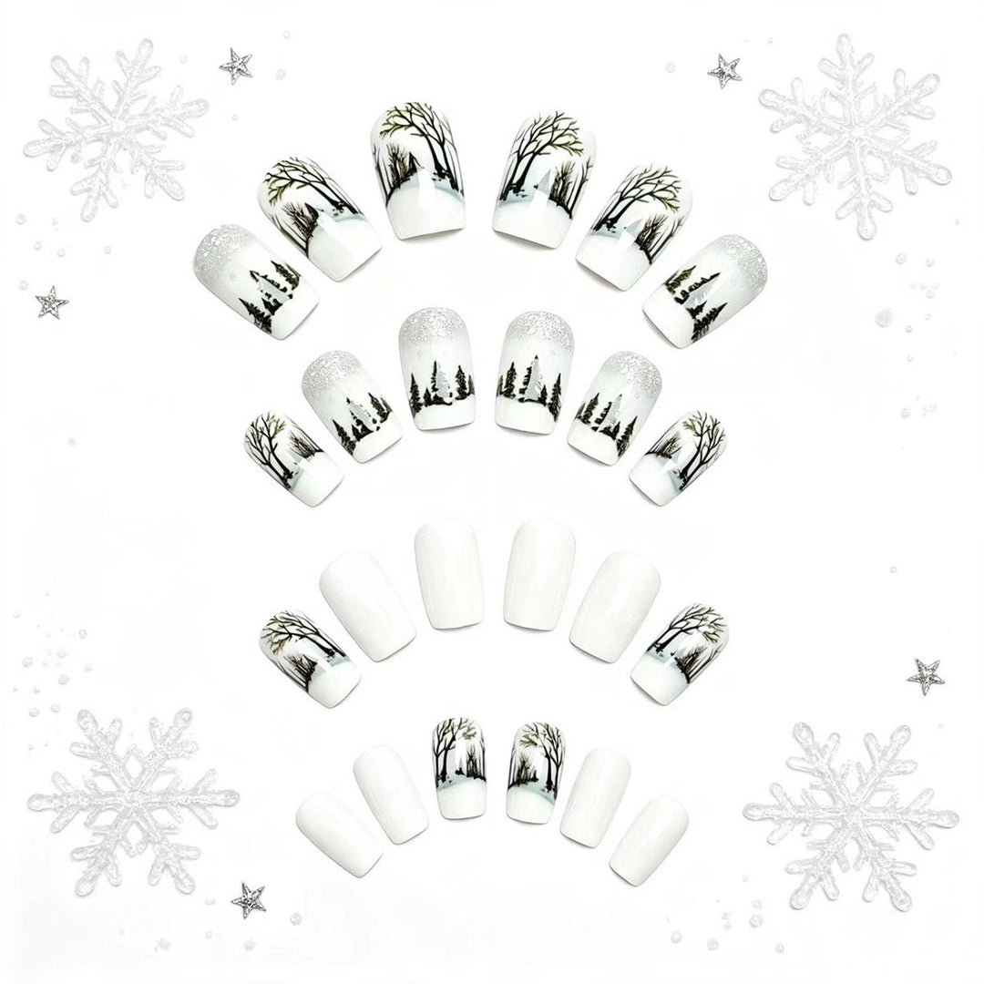 Artistic Winter Landscape Nail Art Kalsten