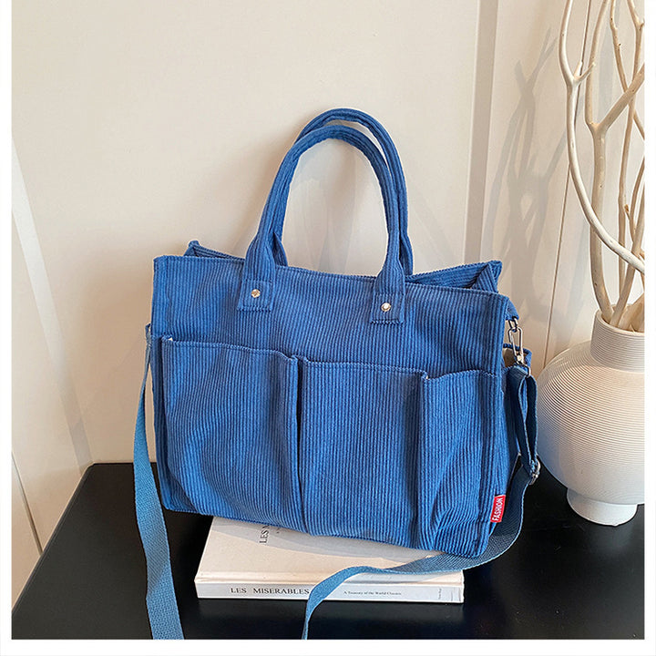 Corduroy Multi-Pocket Tote Bag Kalsten