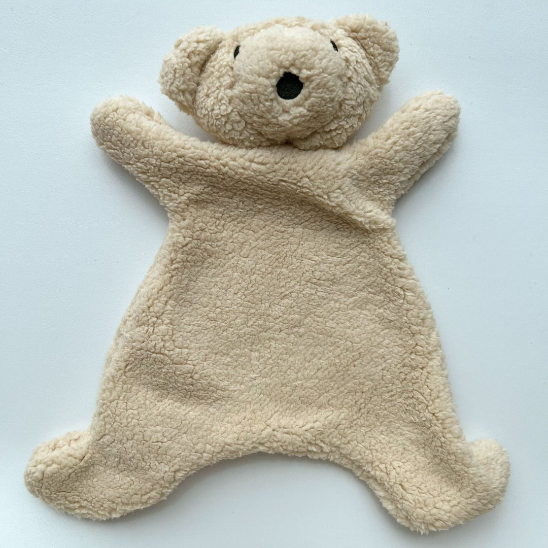 Handcrafted Organic Cotton Bunny Doll with Linen Jacket and Plaid Shorts