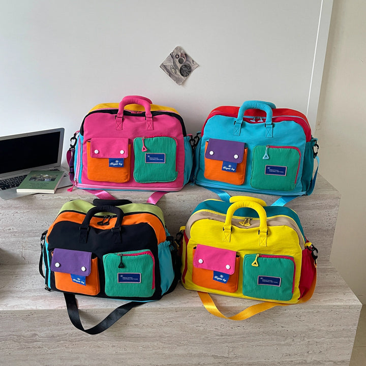 Colorful Multi-Pocket Messenger Bag Kalsten