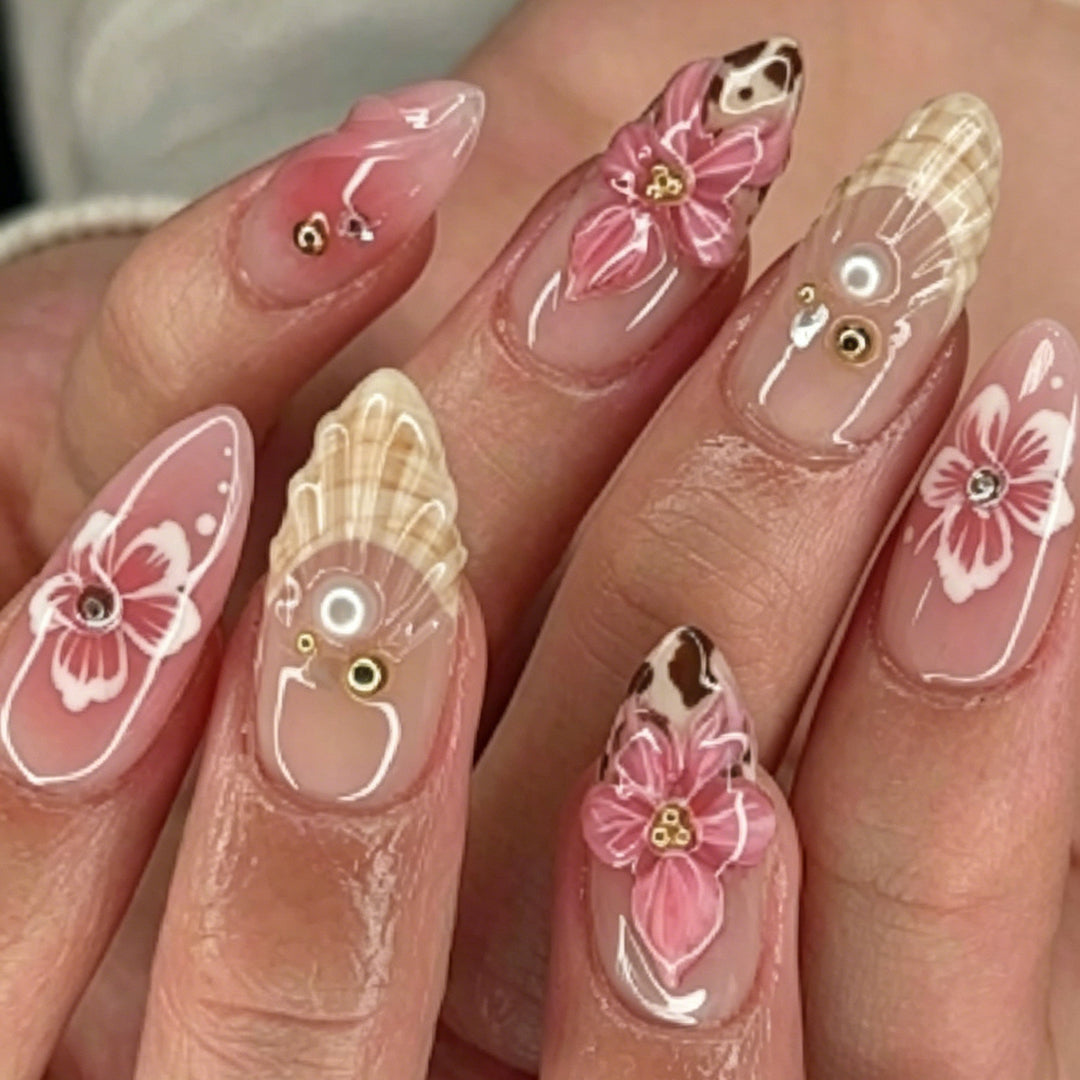 Artistic Floral Nail Enhancements Kalsten