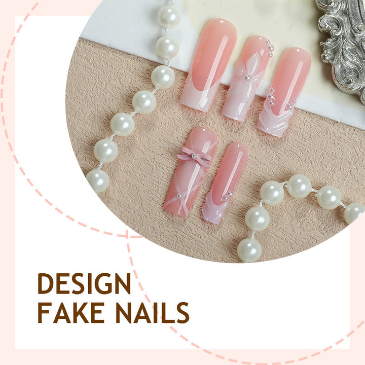 Artificial nail sets with elegant floral accents Kalsten