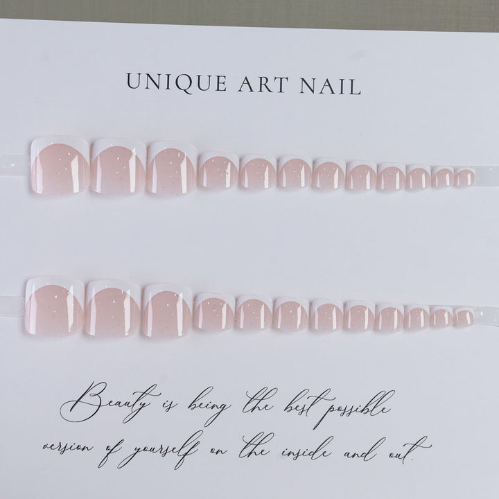 Elegant French Tip Press-On Toenails