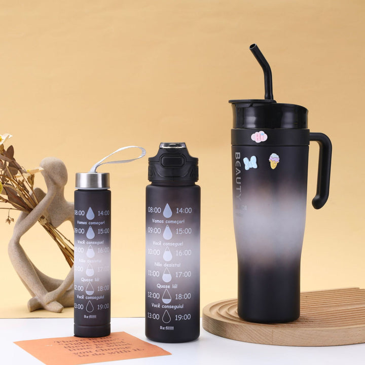 Ladies stylish and practical water bottle with design and time markings Kalsten