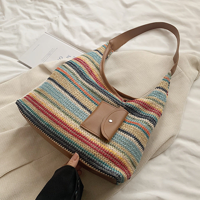 Bohemian Woven Straw Shoulder Bag
