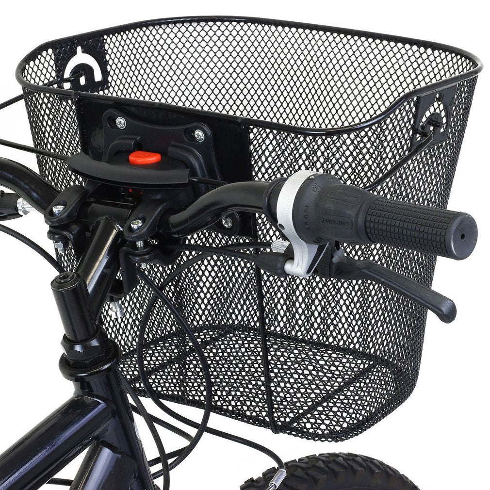 Front Quick Release Mesh Bicycle Basket with Locking Handlebar Mount Kalsten