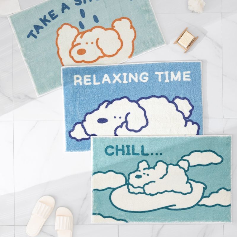 Plush Dog-Themed Floor Mat