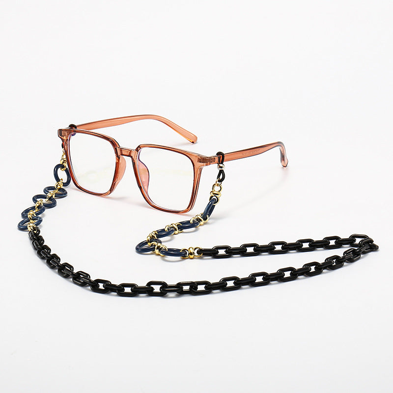 Fashionable Square Frame Glasses with Decorative Chain Kalsten