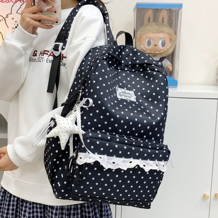 Decorative Star-Print Backpack Kalsten