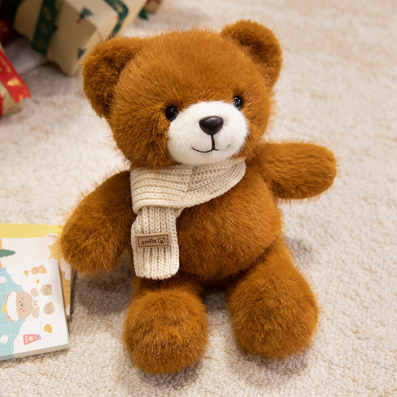 Plush Sitting Collectible Bear with Embroidered Smile, Crystal-Accent Ribbon Bow & Ultra-Soft Faux-Fur Plush Kalsten