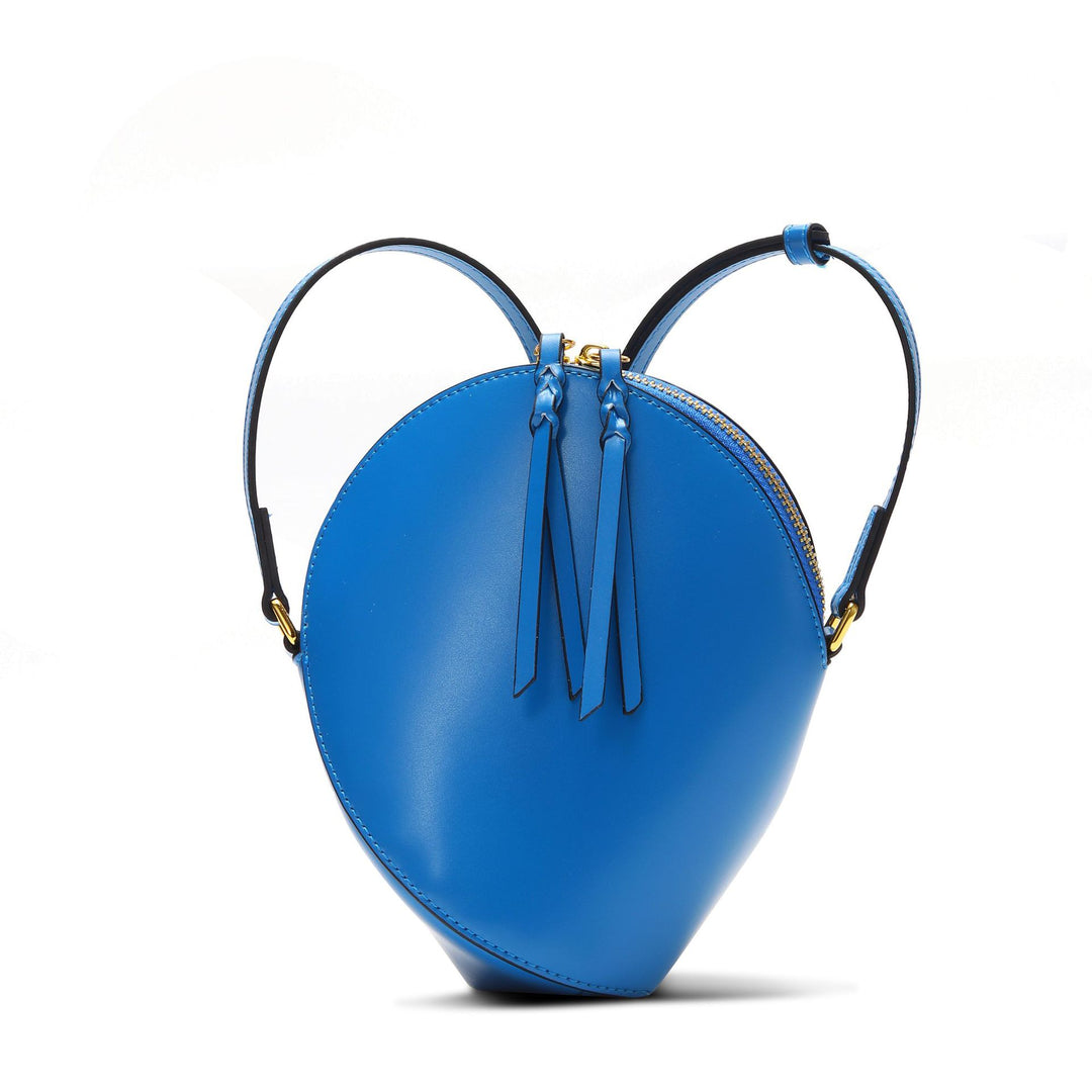 Sculptural Teardrop Crossbody Bag with Adjustable Strap & Tassel Zip