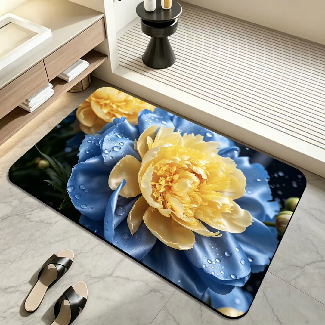 Floral-Themed Bath Mat
