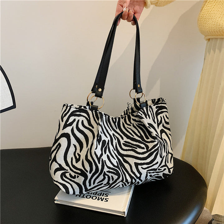 Stylish Zebra Print Canvas Tote Bag Kalsten
