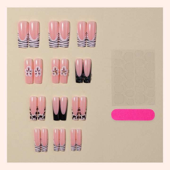Nail art set with floral and marbled designs Kalsten