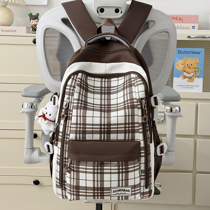 Stylish Checkered Patterned Backpack Kalsten