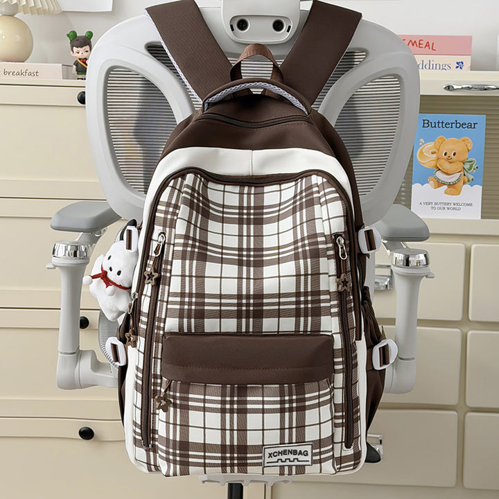 Stylish Checkered Patterned Backpack Kalsten