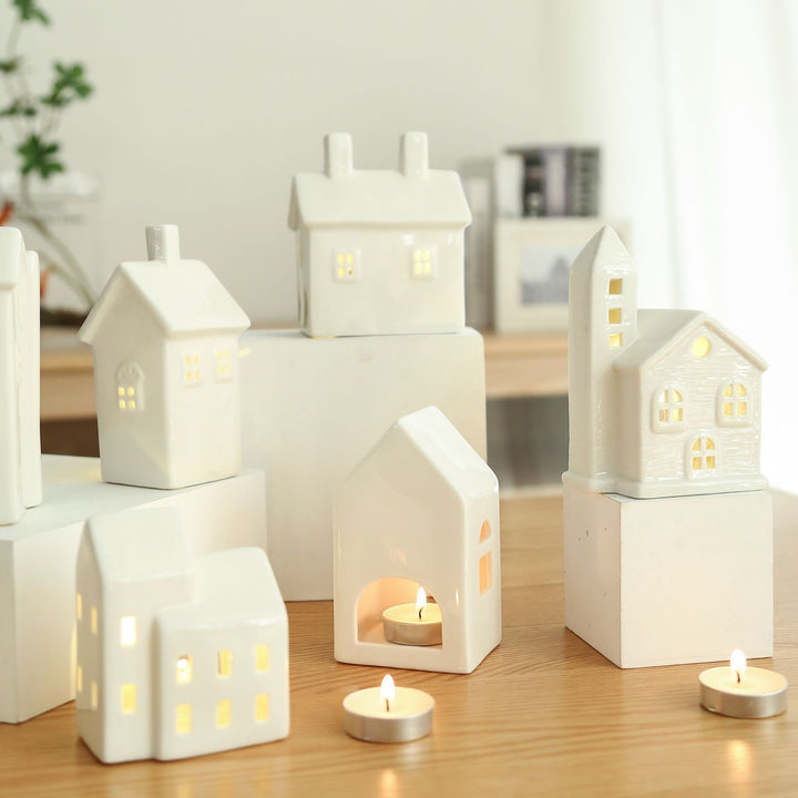 Ceramic House-Shaped Tea Light Holder Kalsten