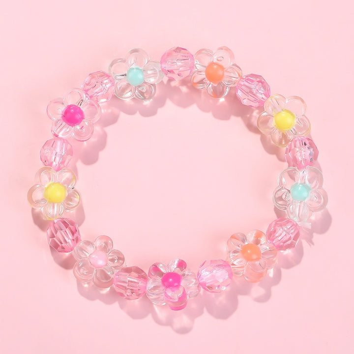 Friendship bracelet with colorful flower motifs Kalsten