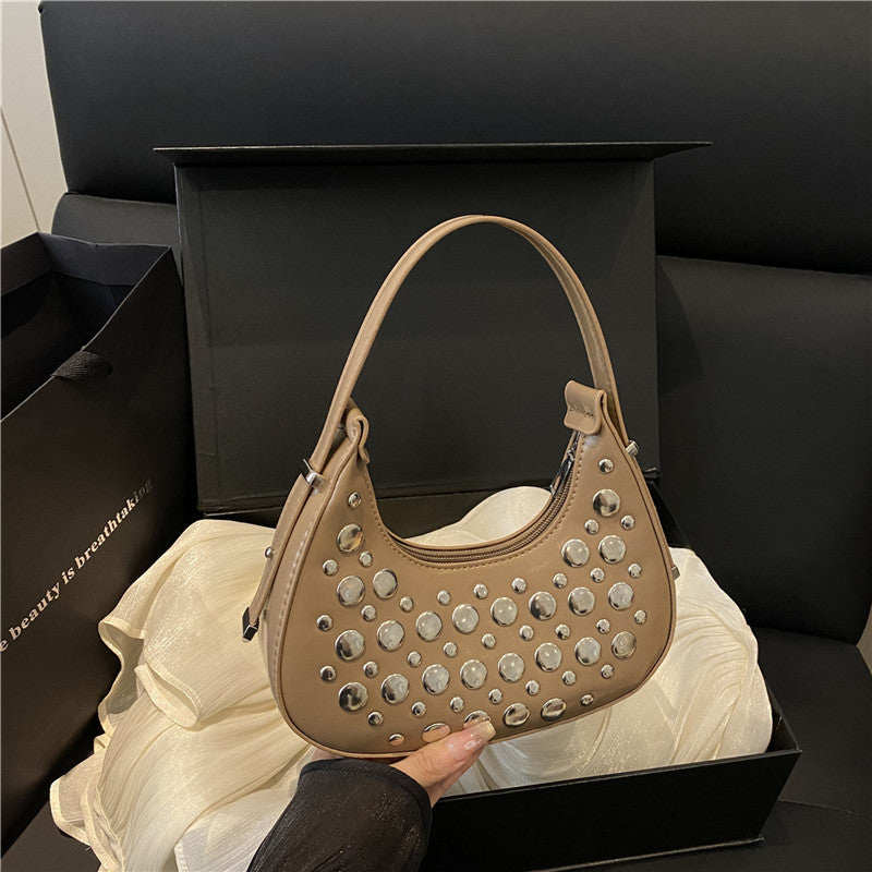 Studded Leather Hobo Bag Kalsten