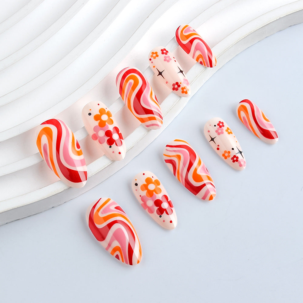 Retro Floral Nail Art Design Kalsten