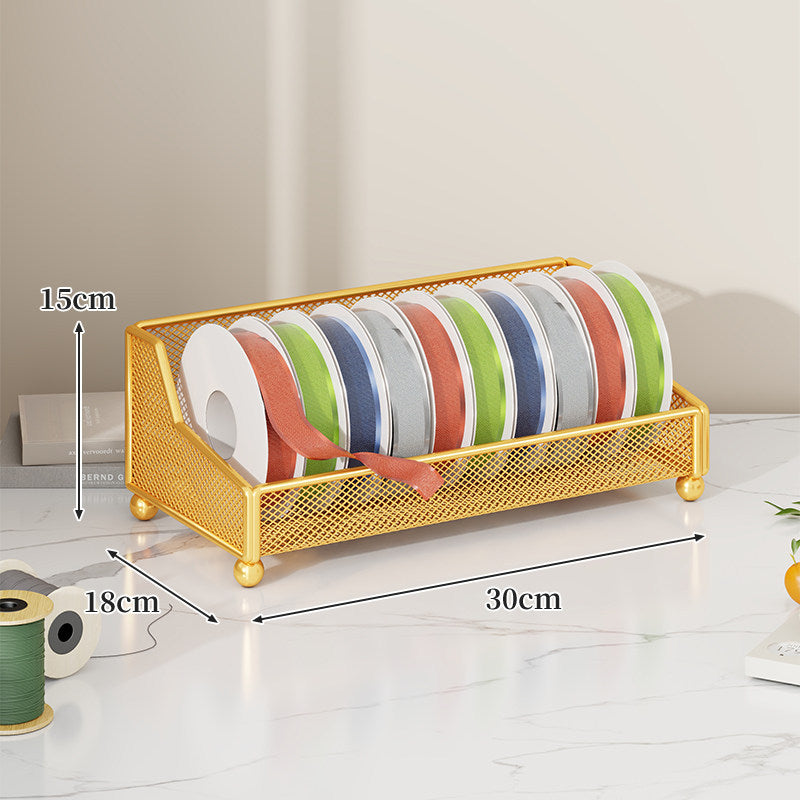 Ribbon Spool and Craft Supply Mesh Organizer Rack