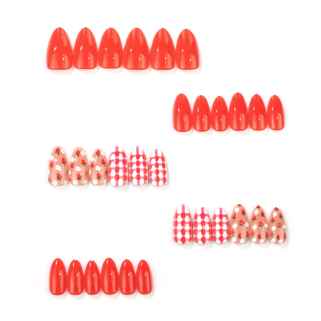 Artistic Strawberry-Themed Press-On Nail Set Kalsten