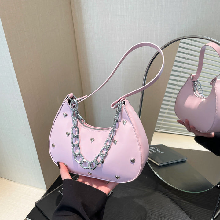 Chic Heart-Embellished Shoulder Bag Kalsten