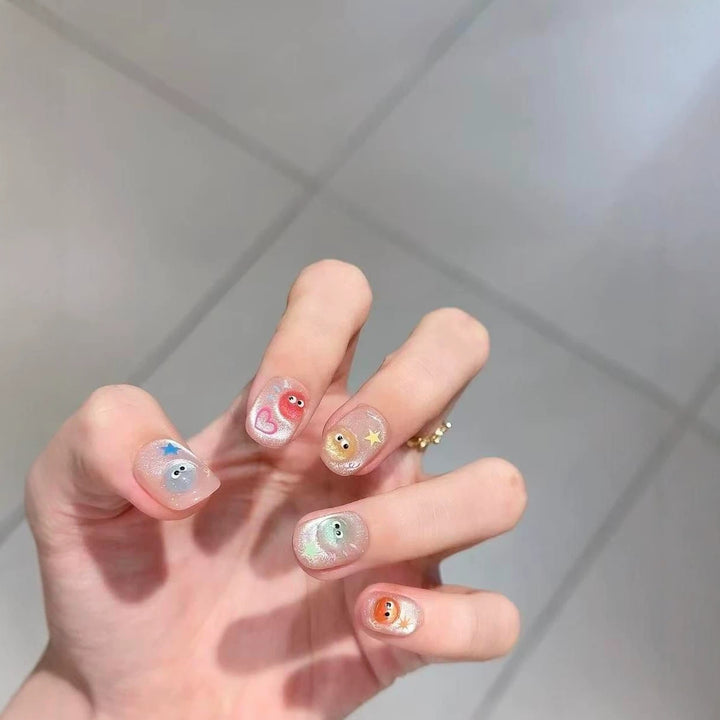 Decorative Press-On Nail Art Set With Themed Designs