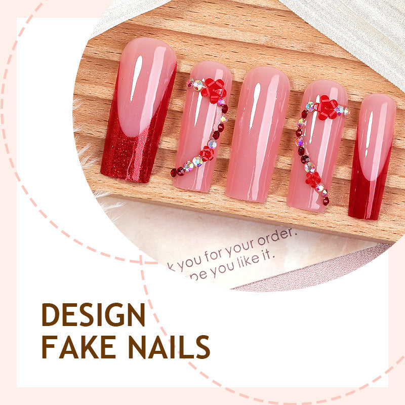 Artificial nail set with luxurious accents and elegant designs Kalsten