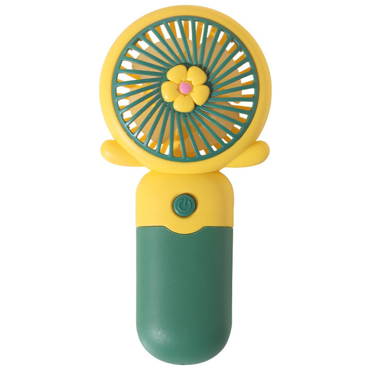 Unisex Portable Hand Fan with Cheerful Flower Design Kalsten