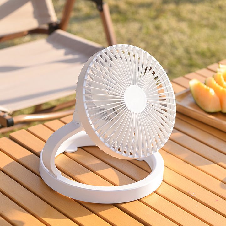 Unisex rechargeable table fan with foldable stand, adjustable angle, and silent DC motor Kalsten