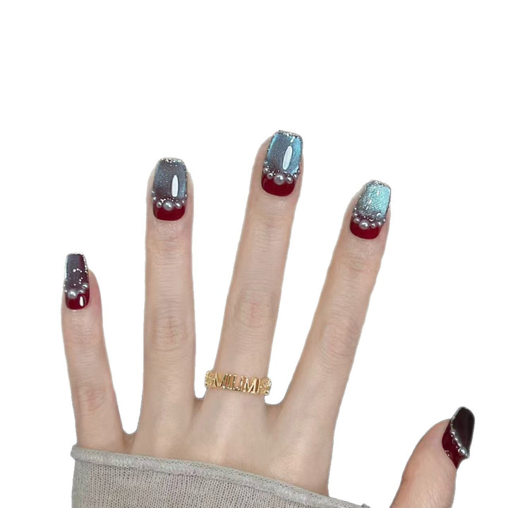 Glittering Rhinestone Press-On Nail Art