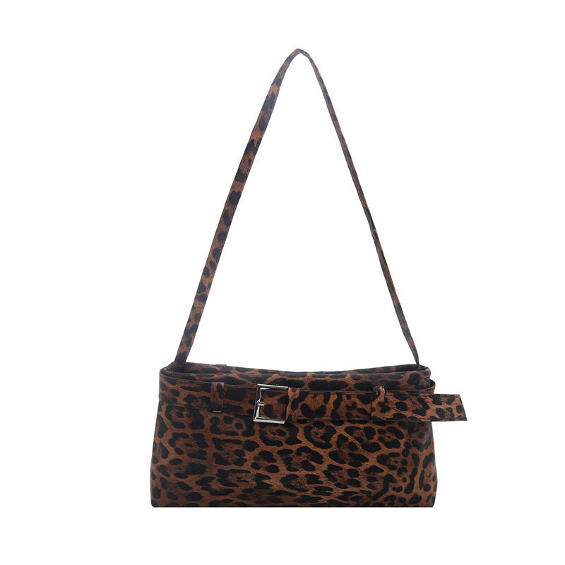 Chic Structured Leopard Print Handbag