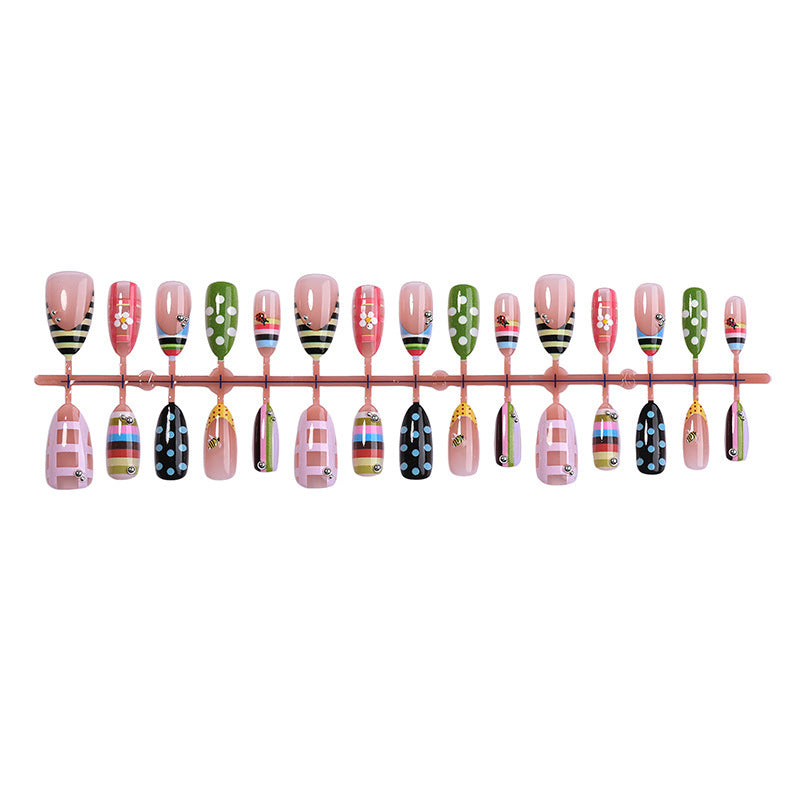 Acrylic nail set with colorful patterns and creative designs Kalsten