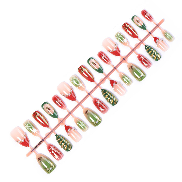 Artificial nail set with festive Christmas designs Kalsten