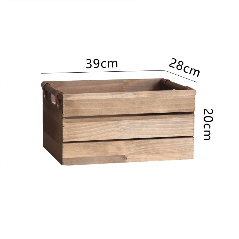 Elegant storage basket made of solid wood Kalsten