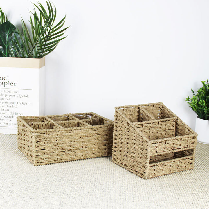 Multi-Sectional Woven Storage Basket Kalsten