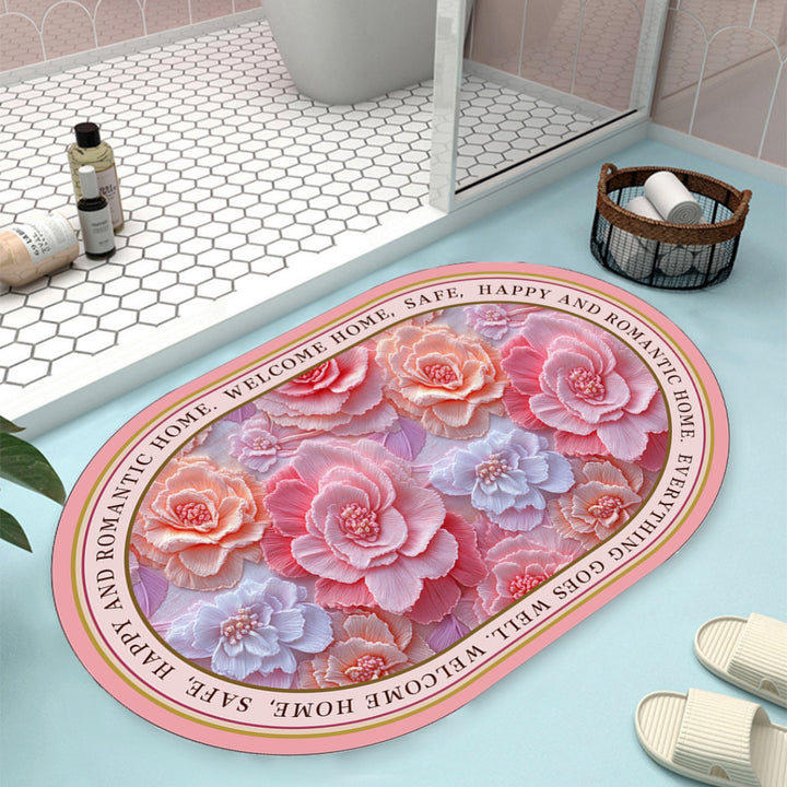 Floral Design Bath Mat Kalsten