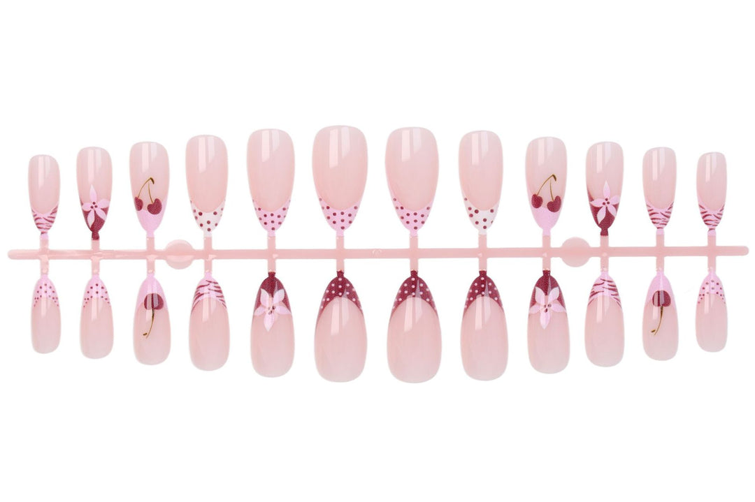 Nail art set with creative flower, heart and polka dot designs Kalsten