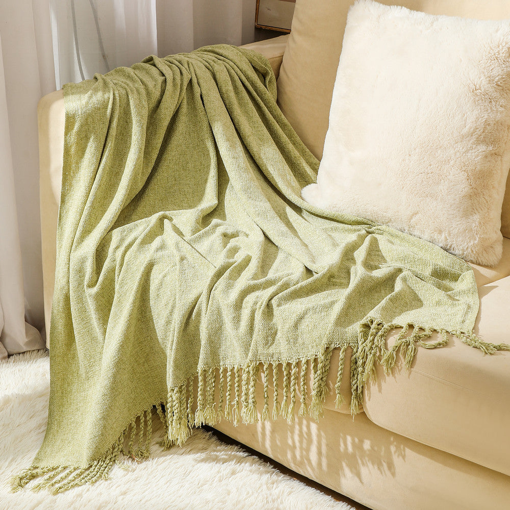Elegant Fringe Throw Blanket Kalsten