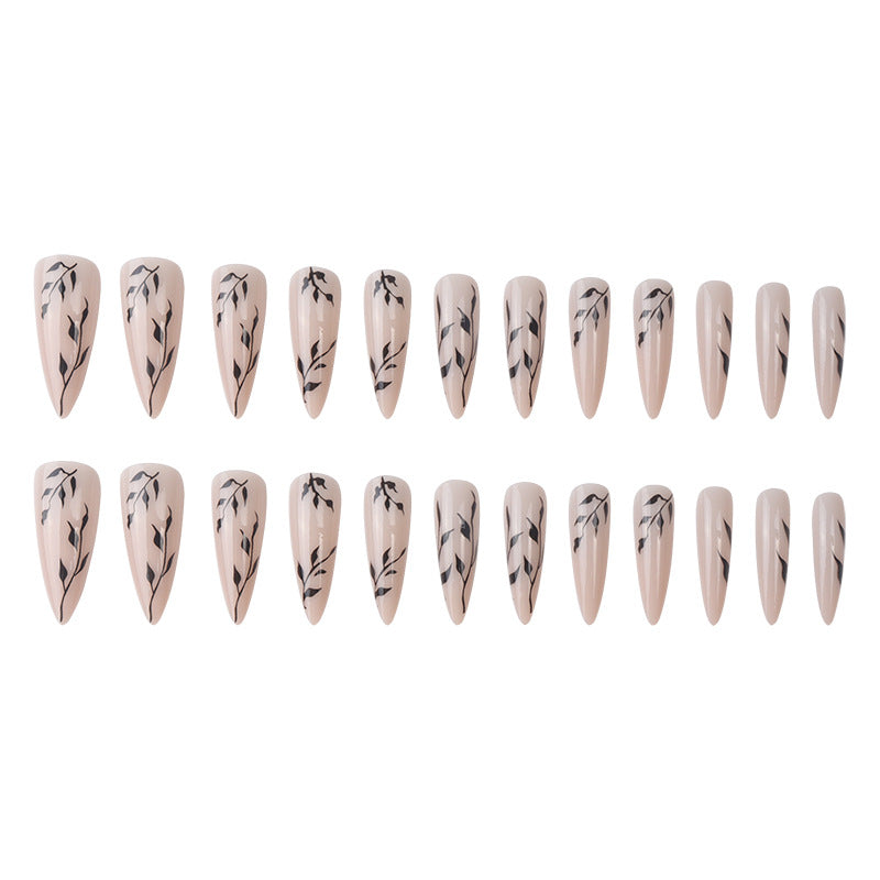 Artistic Stiletto Press-On Nail Set with Floral Design Kalsten