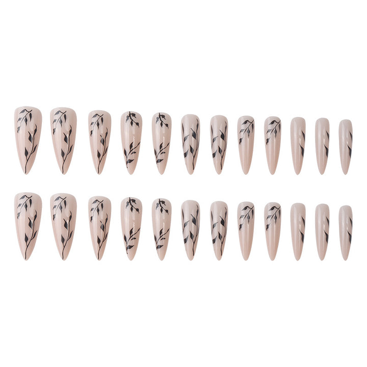 Artistic Stiletto Press-On Nail Set with Floral Design Kalsten
