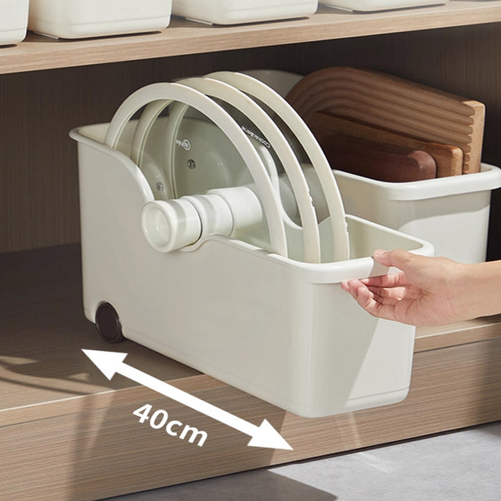 modular kitchen storage box for pans and cutting boards