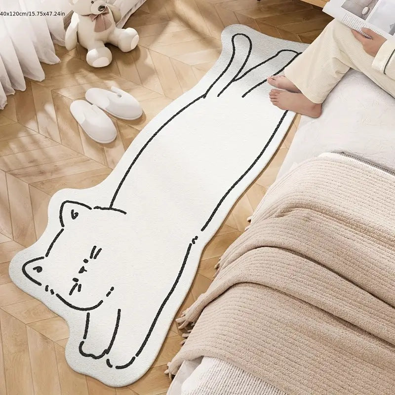 Playful Cartoon Cat Area Rug